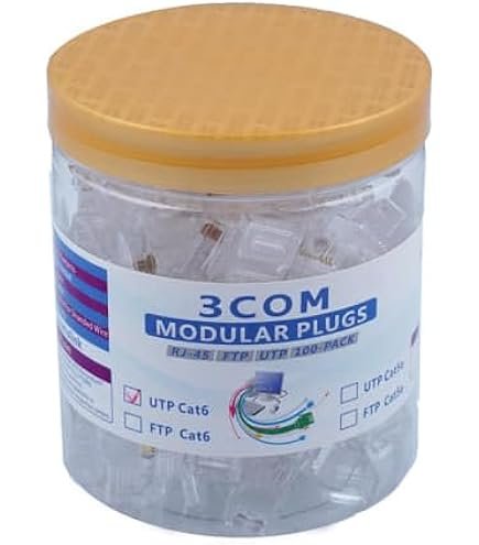 RJ45 Cat6 (100 قطعة) - سرعات 1Gbps للشبكات والـ IP Cameras