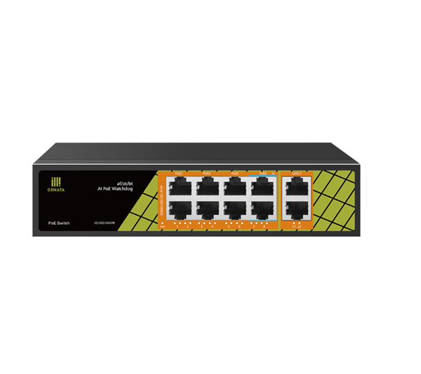 سويتش 8 مخارج جيجابايت - GNT-P1210G7 PoE - Genata