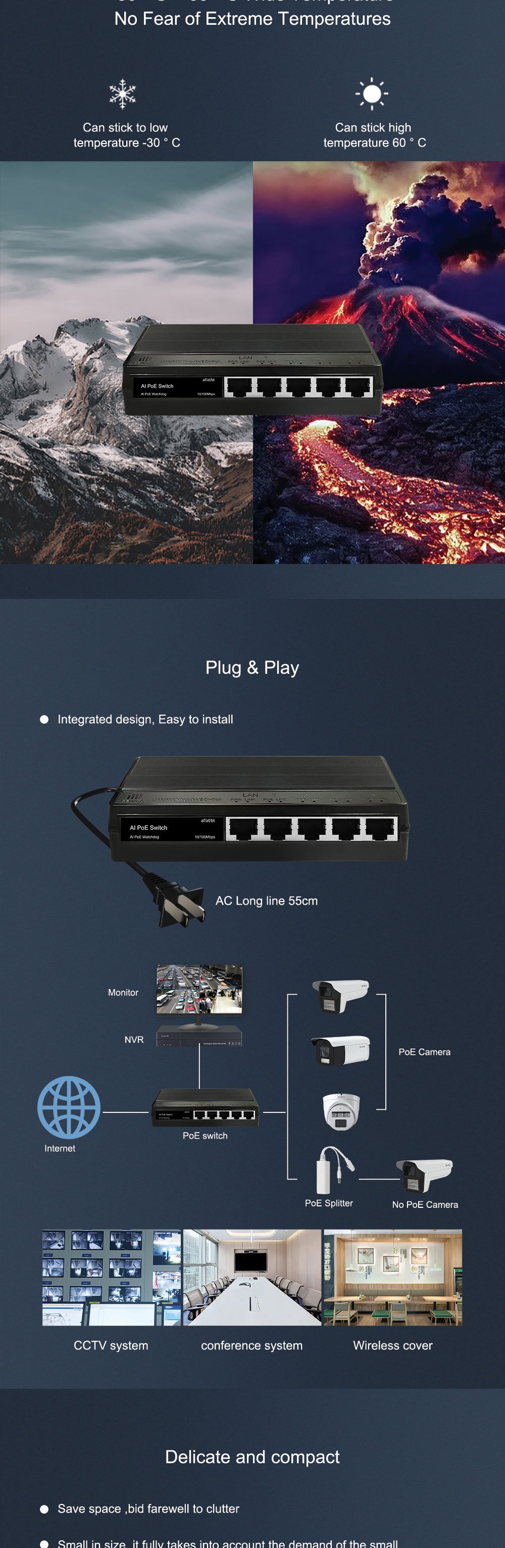 سويتش 5 خارج - GNT-P9105ES PoE - Genata